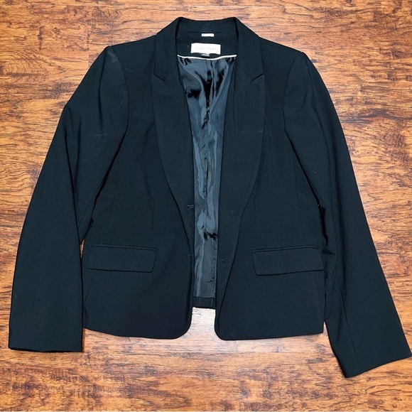 Calvin Klein Women’s Suit Jacket, Black Two-Button Lux Blazer, Petite Size 14 - Picture 5 of 5